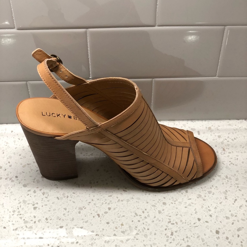 Lucky Brand Open Toe Leather Sandal w/ Block Heel - Picture 6 of 8